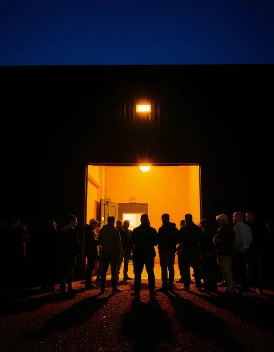La entrada de ARENA encendida la noche de la apertura